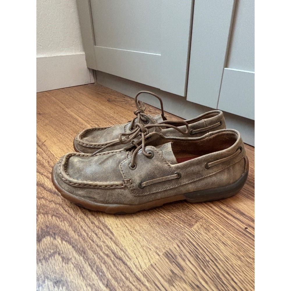 Twisted X Mens Driving Moc Brown Leather Shoes WDM0003 Size 8.5 M